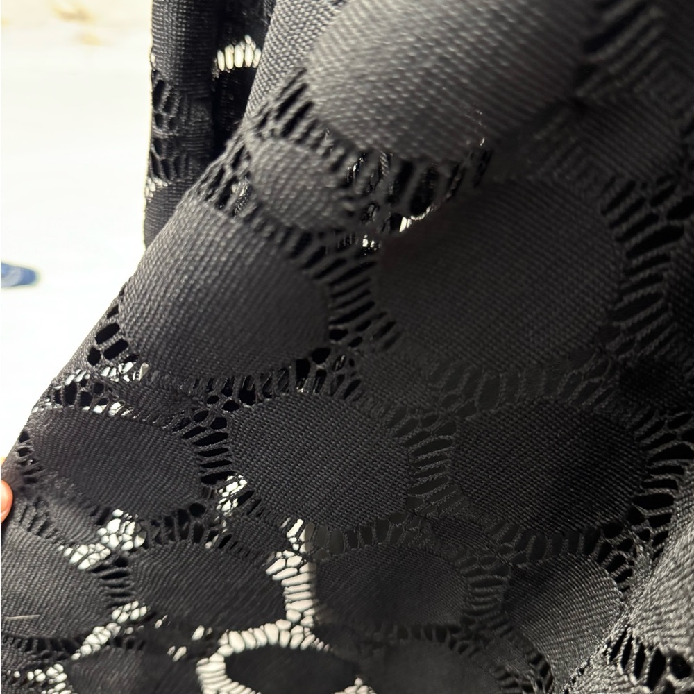 Ruby Rd. Black Open Knit Circle Cardigan M - Picture 3 of 5